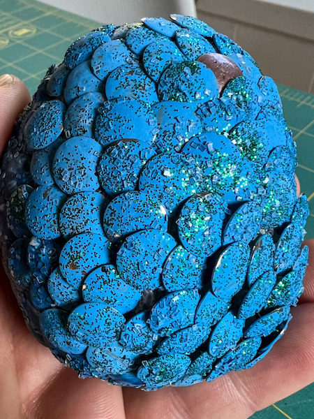 blue glitter dragon egg
