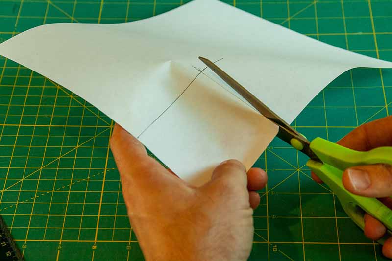 cut out a 3x3 square from white paper