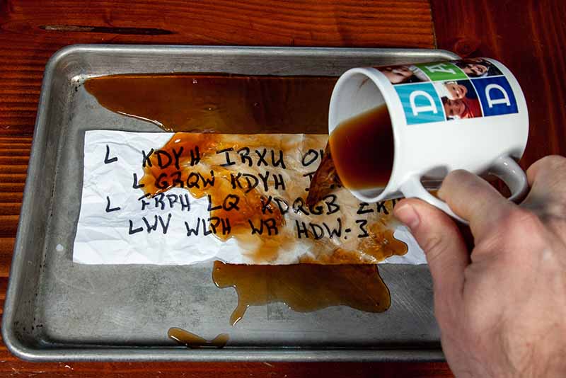Pour coffee on paper