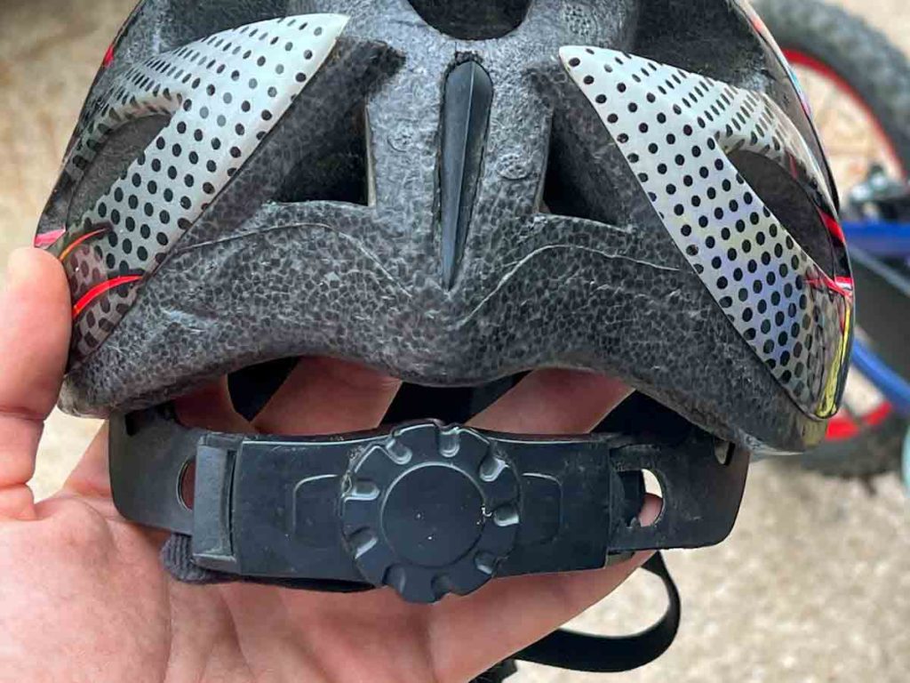 back of a child's bike helmet