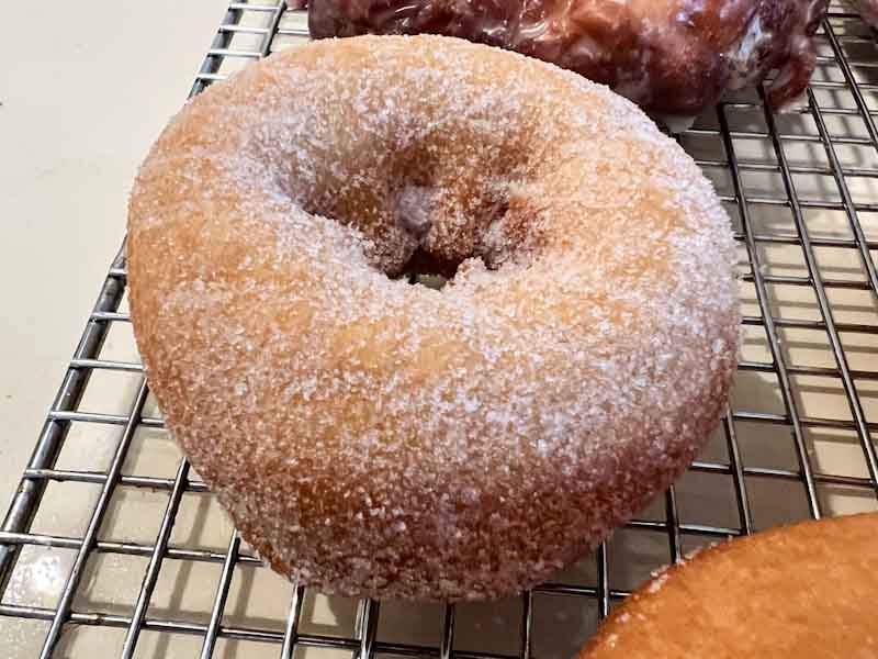 Photo of a sugar coated cake donut