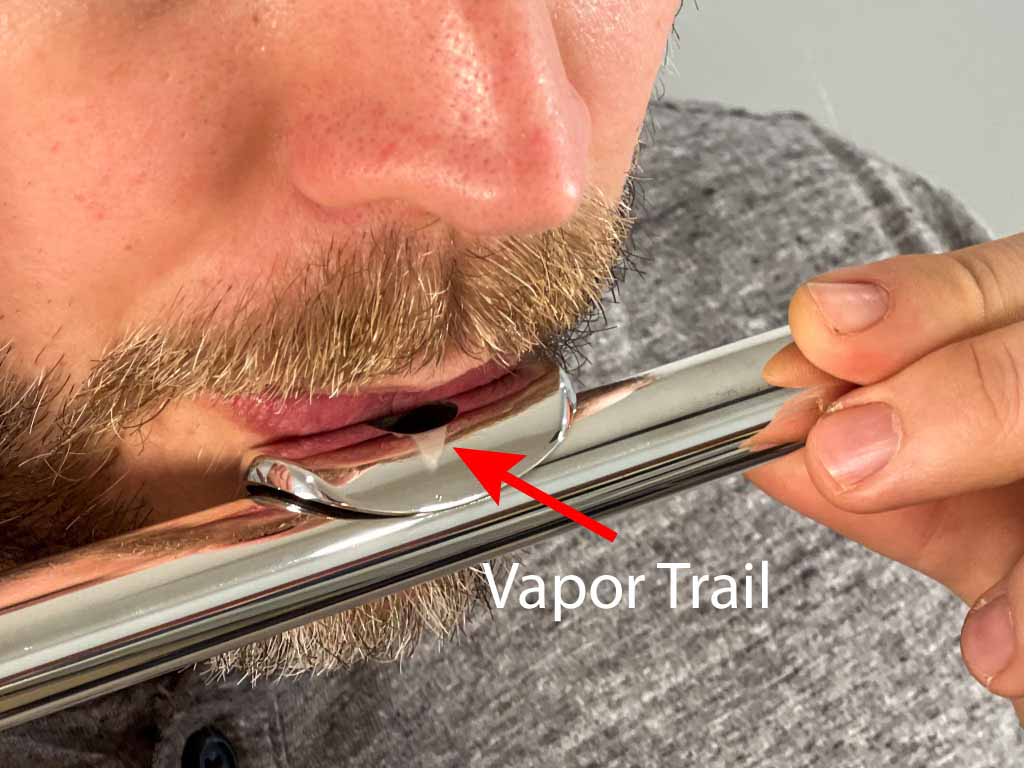 Image showing a vapor trail on a flute head joint