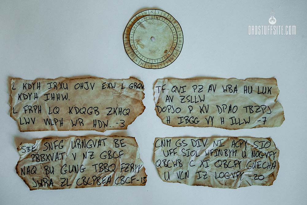 Caesar Cipher Treasure hunt clues